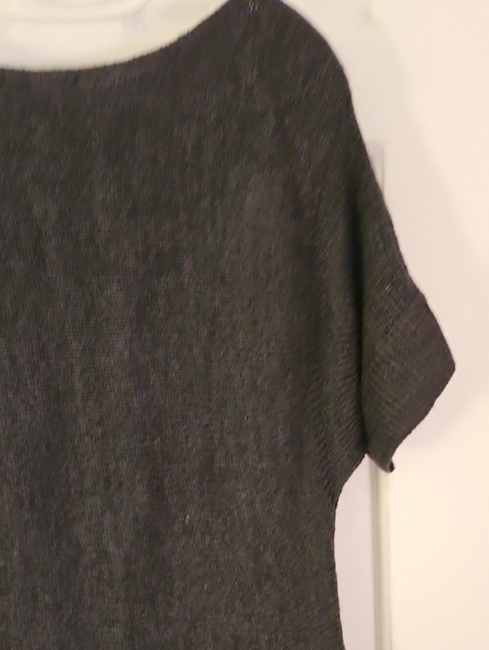 The Limited Dark Charcoal Gray Short-Sleeve Scoop Neck Wool Blend Knit Sweater - Picture 10 of 12